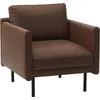 Image de Normann Copenhagen - Fauteuil rembourré Rar - Marron - Mousse PU - Designer Simon Legald