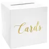 Image de Urne blanche en papier avec inscription "Cards" en or