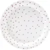 Image de Assiette en papier blanche à pois Rose Gold (Lot de 6)