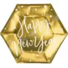 Image de Assiette en papier or Happy New Year (Lot de 6)