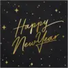 Image de Serviette en papier Happy New Year - Noir - Lot de 20