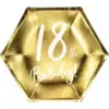 Image de Assiette en papier 18th Birthday doré (Lot de 6)