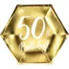 Image de Assiette en papier 50th Birtdhay doré (Lot de 6)