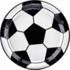 Image de Assiette en papier ronde Ballon de Foot ø18cm (Lot de 6)