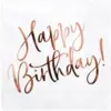 Image de Serviette en papier Happy Birthday Or Rose (Lot de 20)