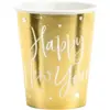 Image de Lot de 6 verres en papier or Happy New year