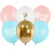 Image de Lot de 6 Ballons"Fille ou Garçon" Bleu/Rose/Or - 30cm