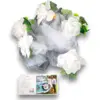 Image de Guirlande de tulle blanche avec roses blanches 1,7 mètres
