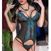 Image de Guêpière dentelle bleue XL