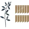 Image de Branche avec décor de feuilles, bleu marin avec étiquettes