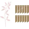 Image de Branche avec décor de feuilles, rose poudré avec étiquettes
