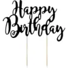 Image de Décoration pour gâteau Happy Birthday noir
