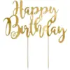 Image de Décoration pour gâteau Happy Birthday or