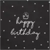 Image de Lot de 20 serviettes en papier Happy Birthday noires