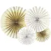Image de Rosaces décoratives blanches avec motifs dorés (4 pièces)