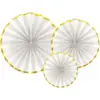 Image de Rosaces décoratives blanches à bords dorés (3 pièces)