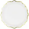Image de Assiette en papier blanche bord dorée (Lot de 6)