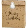 Image de Sac cadeau papier kraft Merry Christmas (3 pièces)