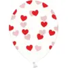 Image de Lot de 50 ballons transparents motifs coeurs rouges et rose