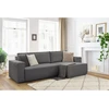 Image de Canapé d'angle réversible convertible coffre NIHAD velours côtelé gris foncé BOBOCHIC 3 places