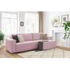 Image de Canapé d'angle réversible convertible coffre NIHAD velours côtelé violet BOBOCHIC 3 places