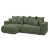 Image de Canapé d'angle réversible convertible coffre ENVY velours côtelé vert BOBOCHIC 4 places