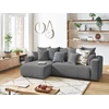 Image de Canapé d'angle réversible convertible coffre ENVY velours côtelé gris foncé BOBOCHIC 4 places