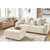 Image de Pouf ENVY velours côtelé beige BOBOCHIC