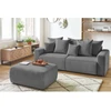 Image de Pouf ENVY velours côtelé gris foncé BOBOCHIC