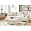 Image de Canapé d'angle réversible convertible coffre ENVY velours côtelé avec pouf beige BOBOCHIC 4 places