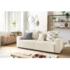 Image de Canapé droit convertible coffre ENVY velours côtelé beige BOBOCHIC 3 places