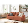 Image de Canapé droit convertible coffre ENVY velours côtelé orange BOBOCHIC 3 places