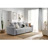 Image de Canapé droit convertible coffre ENVY tissu bouclette doux gris clair BOBOCHIC 3 places