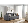 Image de Canapé droit convertible coffre ENVY tissu bouclette doux gris foncé BOBOCHIC 3 places
