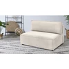 Image de Chauffeuse 2 places sans accoudoir pour canapé modulable NIHAD tissu velours côtelé beige BOBOCHIC 2 places