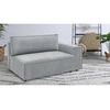 Image de Chauffeuse 2 places avec accoudoir pour canapé modulable NIHAD tissu velours côtelé gris clair angle droit BOBOCHIC 2 places
