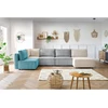 Image de Canapé d'angle fixe 100% modulable NIHAD tissu velours côtelé 3 chauffeuses, 1 angle et 1 méridienne multicolore BOBOCHIC 6 places