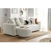Image de Pouf ENVY rond tissu bouclette doux blanc BOBOCHIC