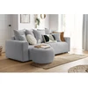 Image de Pouf ENVY rond tissu bouclette doux gris clair BOBOCHIC