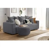 Image de Pouf ENVY rond tissu bouclette doux gris foncé BOBOCHIC