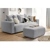 Image de Pouf ENVY tissu bouclette doux gris clair BOBOCHIC