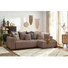Image de Canapé d'angle réversible convertible coffre ENVY tissu bouclette doux marron BOBOCHIC 5 places