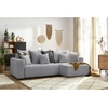 Image de Canapé d'angle réversible convertible coffre ENVY tissu bouclette doux gris clair BOBOCHIC 5 places