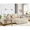 Image de Canapé d'angle fixe ENJOY Velours côtelé beige angle droit BOBOCHIC 3 places