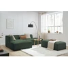 Image de Canapé d'angle fixe modulable MEGEVE tissu chiné avec pouf vert angle gauche BOBOCHIC 5 places