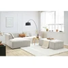 Image de Canapé d'angle fixe modulable MEGEVE tissu texturé avec pouf beige angle gauche BOBOCHIC 5 places