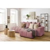 Image de Canapé d'angle fixe MONT-BLANC velours rose angle droit BOBOCHIC 3 places