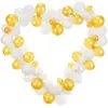 Image de Guirlande de ballons + Support - Coeur Blanc & Or - 160cm