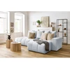 Image de Canapé d'angle fixe MONT-BLANC velours gris clair angle droit BOBOCHIC 3 places
