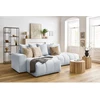 Image de Canapé d'angle fixe MONT-BLANC velours gris clair angle gauche BOBOCHIC 3 places